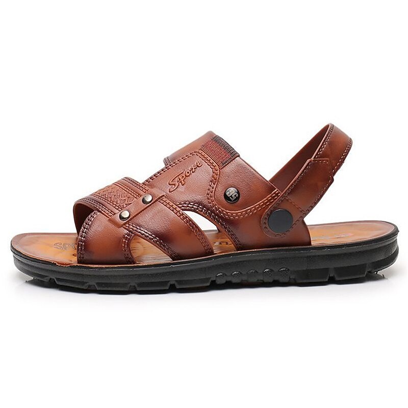 Men's Sandals Slippers Comfort Sandals Walking Casual Beach Daily Beach PVC Waterproof Breathable Comfortable Loafer Yellow Brown Summer4