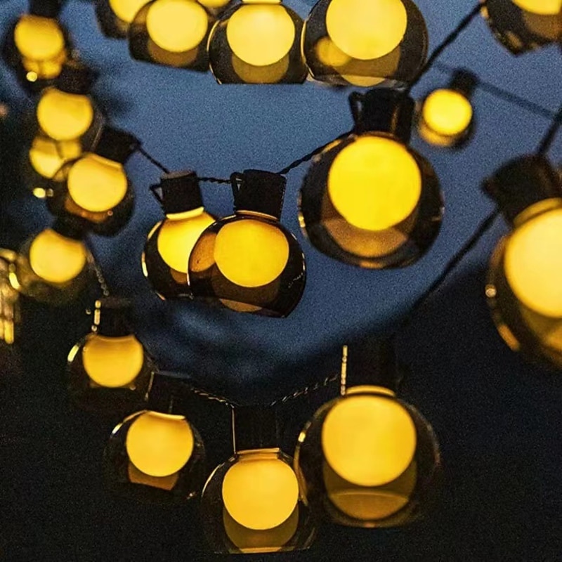 Solar Bulb String Light 5M 20Bulbs 10M 40Bulbs Outdoor Camping Led Light G50 Bulb Garden Festival Patio Decoration