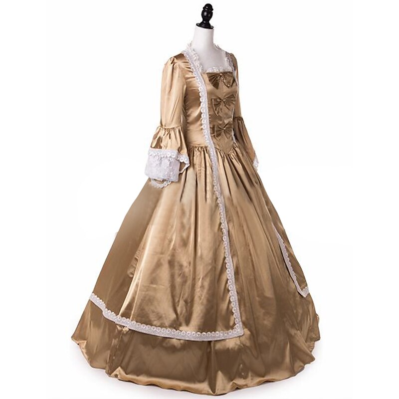 Princess Cinderella Shakespeare Vintage Rococo Victorian Renaissance Colonial Period Dress Party Costume Masquerade Women's Girls' Lace Bow Costume Vintage Cosplay Performance Party Halloween2