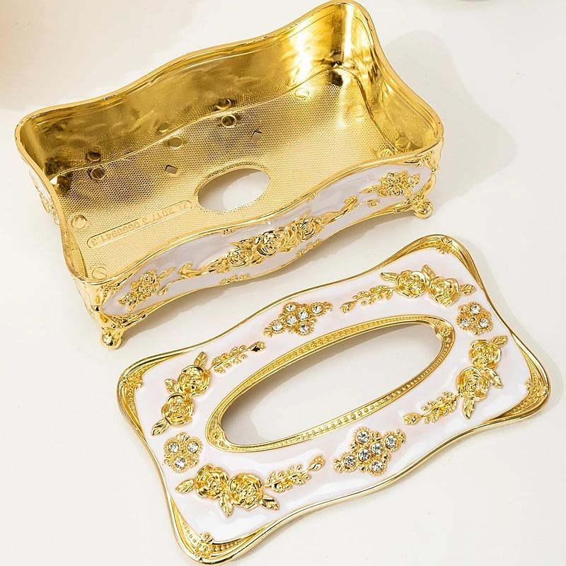 Tissue Box Holder, Vintage Toilet Paper Holder, Elegant Acrylic Facial Tissue Napkin Dispenser Holder For Bedroom, Coffee Table, Bathroom, Home, Restaurant, Wedding3