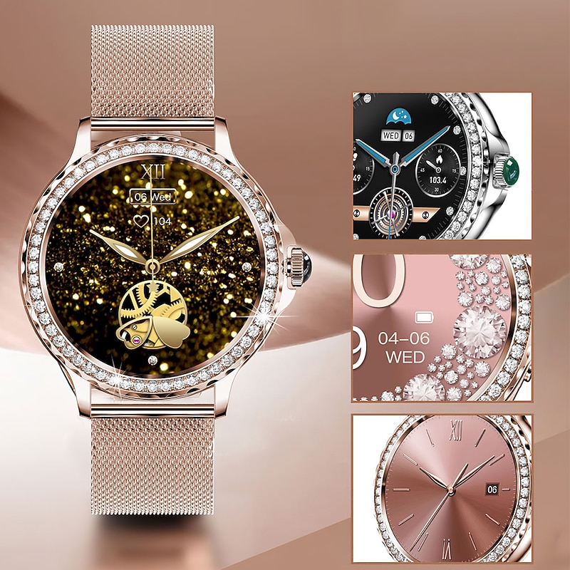 696 NX19 Smart Watch 1.3 inch Smartwatch Fitness Running Watch Bluetooth Pedometer Call Reminder Sleep Tracker Compatible with Android iOS Women Hands-Free Calls Message Reminder Custom Watch Face3