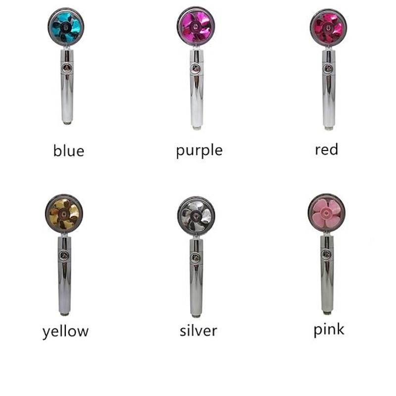 High Pressure Shower Head Water Saving Hand-held Spray Nozzle Turbocharged Shower Head With Small Fan Bathroom Supplies2