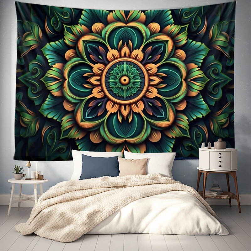 3D Mandala Bohemian Hanging Tapestry Wall Art Large Tapestry Mural Decor Photograph Backdrop Blanket Curtain Home Bedroom Living Room Decoration 7