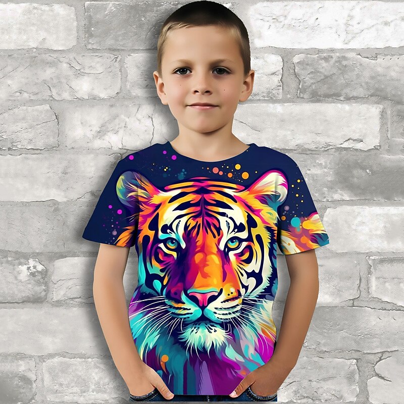 Boys 3D Graphic Animal Panda T shirt Tee Short Sleeve 3D Print Summer Spring Active Sports Fashion Polyester Kids 3-12 Years Outdoor Casual Daily Regular Fit3