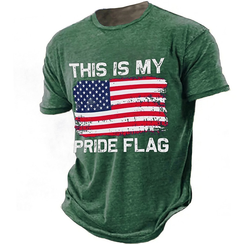 Veterans Day Men's Patriot Patriotic Veteran Graphic National Flag T shirt Retro Shirts Short Sleeve T shirt 3D Print Crew Neck Shirt Vintage Fashion Designer Outdoor Daily Sports Navy Blue Brown3