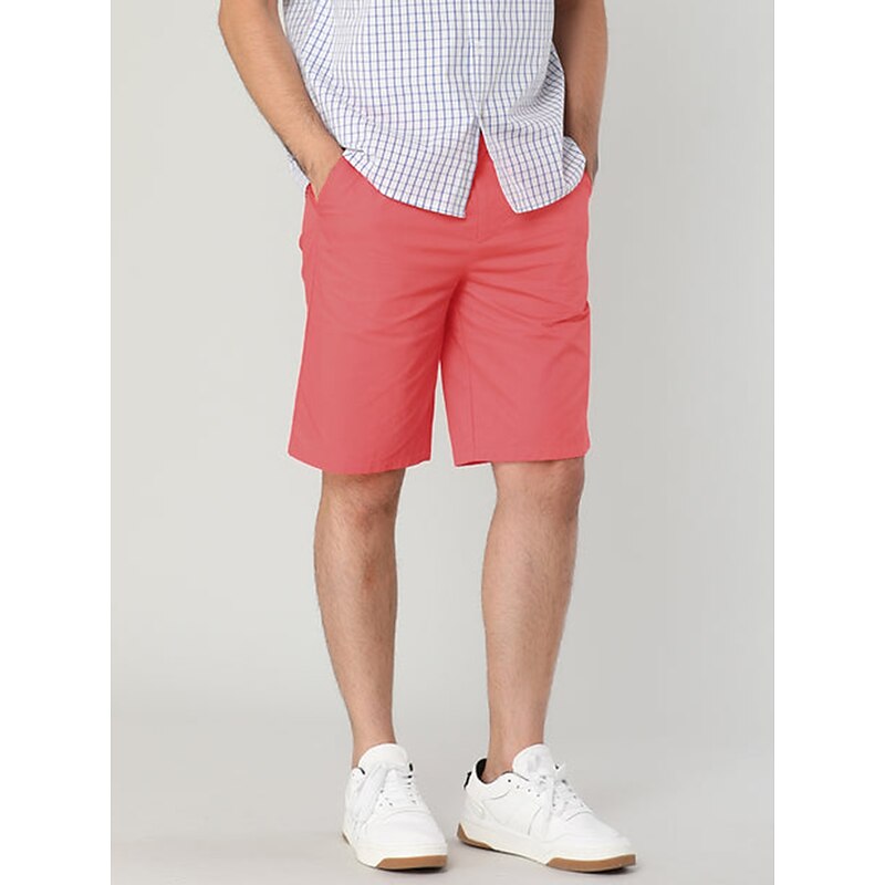 Men's Pink Shorts Shorts Chino Shorts Dress Shorts Bermuda shorts Pocket Plain Comfort Breathable Outdoor Daily Going out Fashion Casual Black Pink2