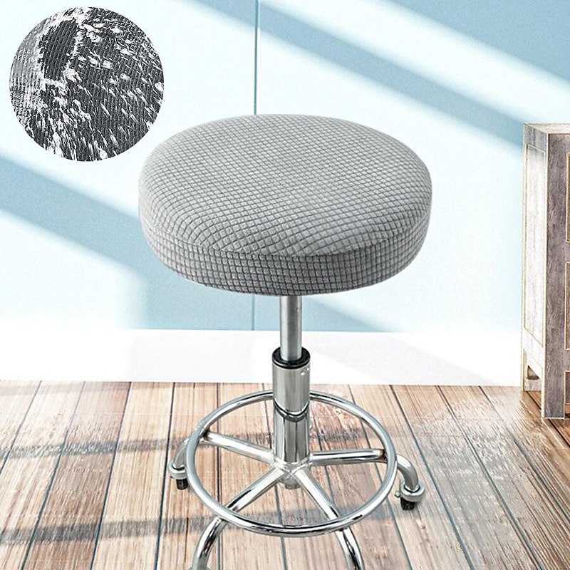 Round Bar Stool Seat Covers Washable Stool Cushion Slipcover Elastic Bar Chair Covers for Coffe Party Bar Restrant