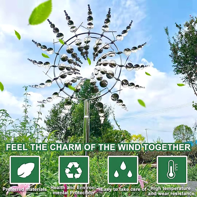 Magical Metal Garden Windmill,Kinetic Wind Spinners,Wind Sculpture for Yard 3D Outdoor Wind Kinetic Sculpture Move with The Wind - Metal Wind Spinners Suitable for Garden Terrace Lawn Yard3