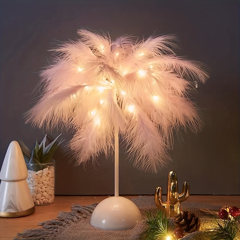 Bedroom Decorative Lights Romantic Birthday Lights Feather Lights Dining Table Night Lights Birthday Gifts For Children4