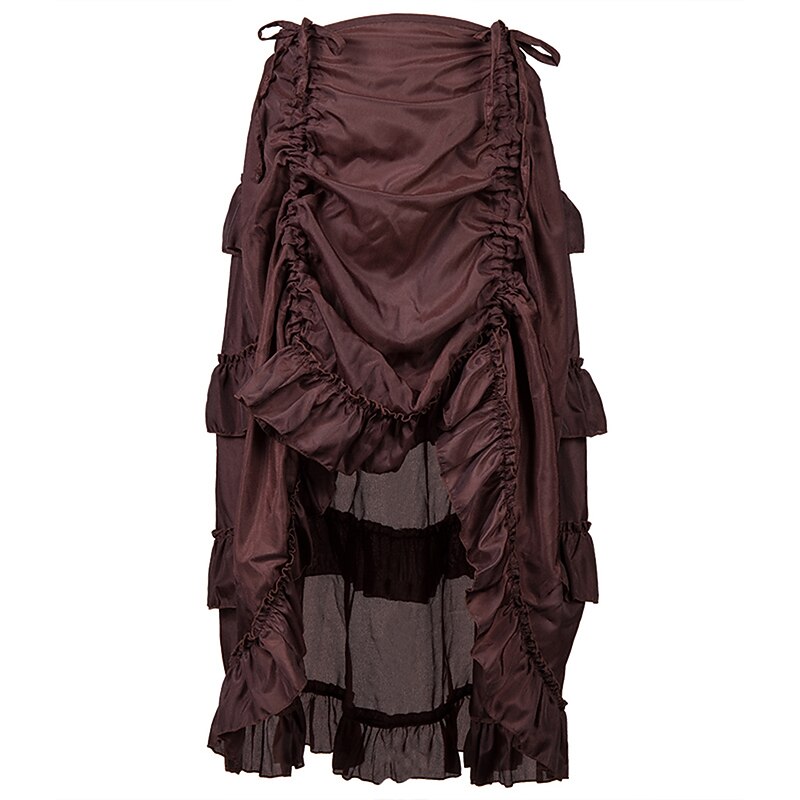 Pirate Retro Vintage Punk & Gothic Victorian Medieval Renaissance Steampunk Cosplay Costume Maxi Skirt Women's Girls' Drawstring Asymmetric Hem Costume Vintage Cosplay Dailywear Carnival Masquerade2