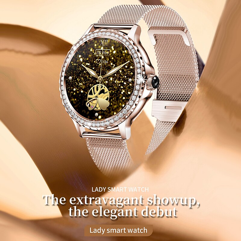 696 NX19 Smart Watch 1.3 inch Smartwatch Fitness Running Watch Bluetooth Pedometer Call Reminder Sleep Tracker Compatible with Android iOS Women Hands-Free Calls Message Reminder Custom Watch Face2