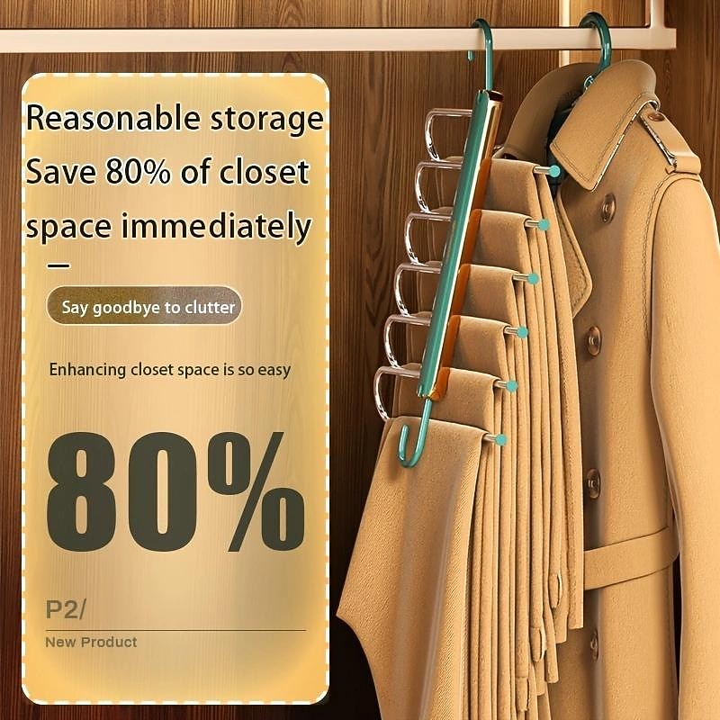 Folding Pant Rack Telescopic Multi-functional Pant Hanger Home Hanging Pant Special Pant Clip Wardrobe Storage Artifac2