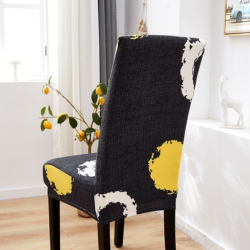 Dining Chair Cover Stretch Chair Seat Slipcover Soft Floral Flower Pattern Durable Washable Furniture Protector For Dining Room Party3