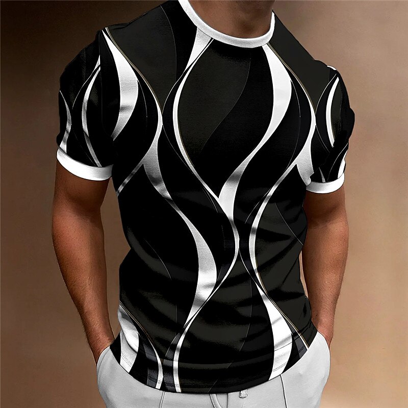 Men's Graphic Abstract T Shirt Short Sleeve T shirt 3D Print Crew Neck Shirt Vintage Fashion Designer Outdoor Daily Sports Black Blue Red Spring & Summer Clothing Apparel S M L XL 2XL 3XL4