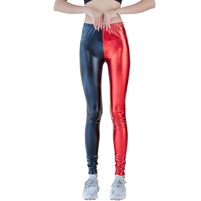 1980s High Waisted Shiny Latex Patent Leggings PU Leather Pencil Pants Disco Fancy Dress Women's Carnival Masquerade Party Bachelorette Party Pride Parade Adults' Pants4
