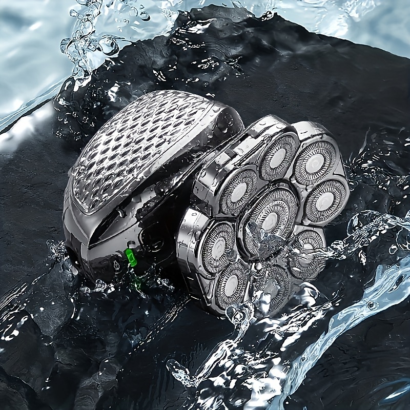 9D Independent Floating Heads Electric Shaver , Head Shaver For Bald Men 5 In 1 Bald Head Razor Grooming Kit, USB Rechargeable Electric Razor For Men, Wet/Dry Bald Head Razor With Rotary Blades, Clippers, Nose Trimmer2