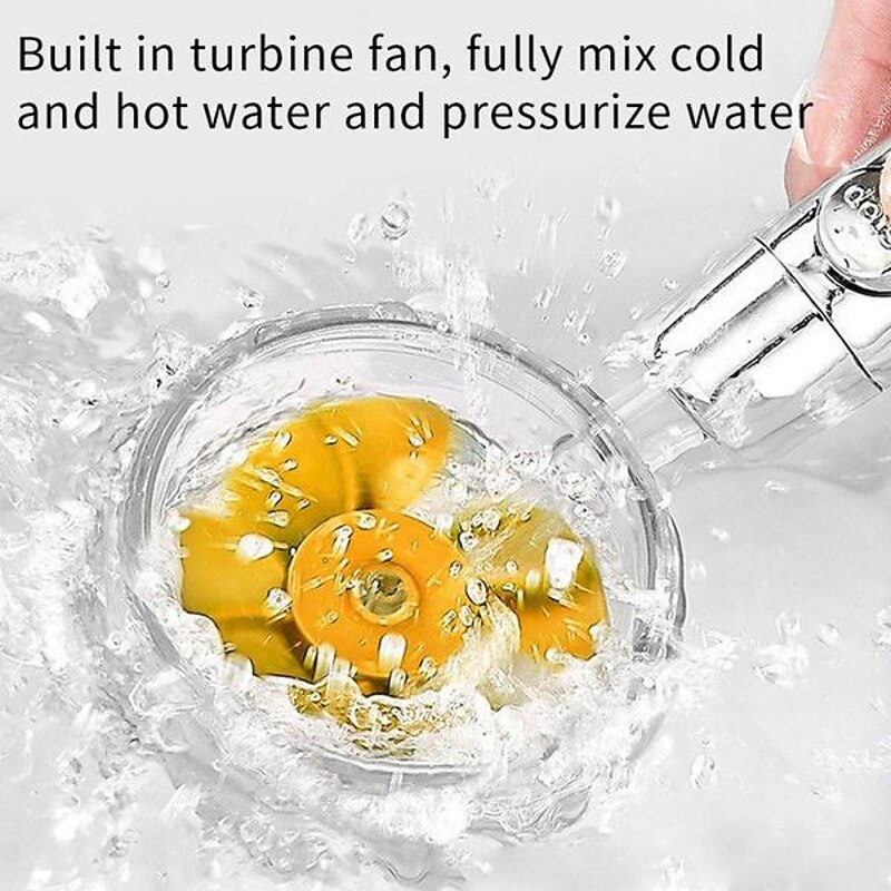High Pressure Shower Head Water Saving Hand-held Spray Nozzle Turbocharged Shower Head With Small Fan Bathroom Supplies 12