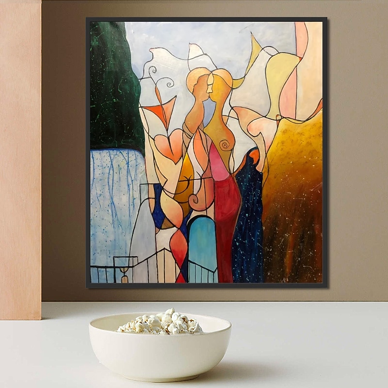 Handmade Oil Painting Canvas Wall Art Decoration Picasso Style Abstract Figures for Home Decor Rolled Frameless Unstretched Painting4