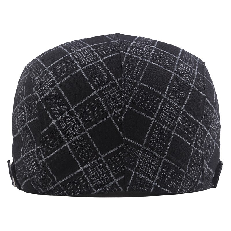 Unisex Flat Cap Newsboy Cap Black White Polyester Retro Travel Beach Outdoor Vacation Plaid Adjustable Fashion4