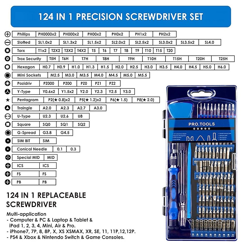 124-in-1 Professional Electronics Repair Tool Kit - Precision Screwdriver Set With Magnetic Mini Screwdrivers & Carrying Case2