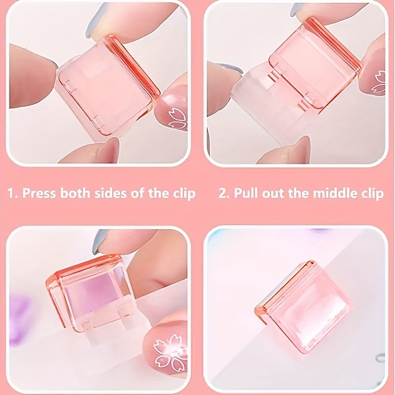 Clam Clip 6Pcs Binder Clips Small Transparent Multifunctional Push Clip For Fixing Paper Desk Office Home School, Back to School Gift3