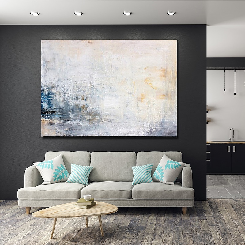 Handmade Oil Painting  canvas Wall Art Decoration  Abstract Knife Painting  Gray Landscape For Home Decor Rolled Frameless Unshi Painting3