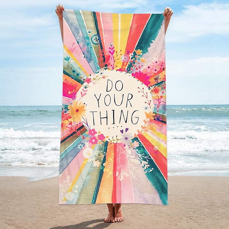 Beach Towel for Adults Men Women Kids, Sand Free Beach Towel Quick Dry Microfiber Lightweight, Oversized Pool Towel Super Absorbent Personalized Towels