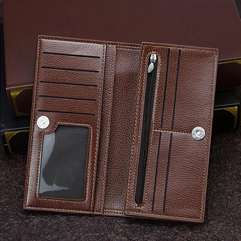 Fathers Day Gifts for Dad New Men Long Wallet Fashionable Men Magnetic Buckle Bag Large Capacity Multi Card Slot Wallet2