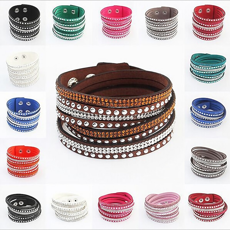 Women's Vintage Bracelet Loom Bracelet Retro Fashion Weave Fashion Simple Elegant Holiday Leather Bracelet Jewelry Black / White / Pink For Party Evening Gift Holiday Birthday Festival