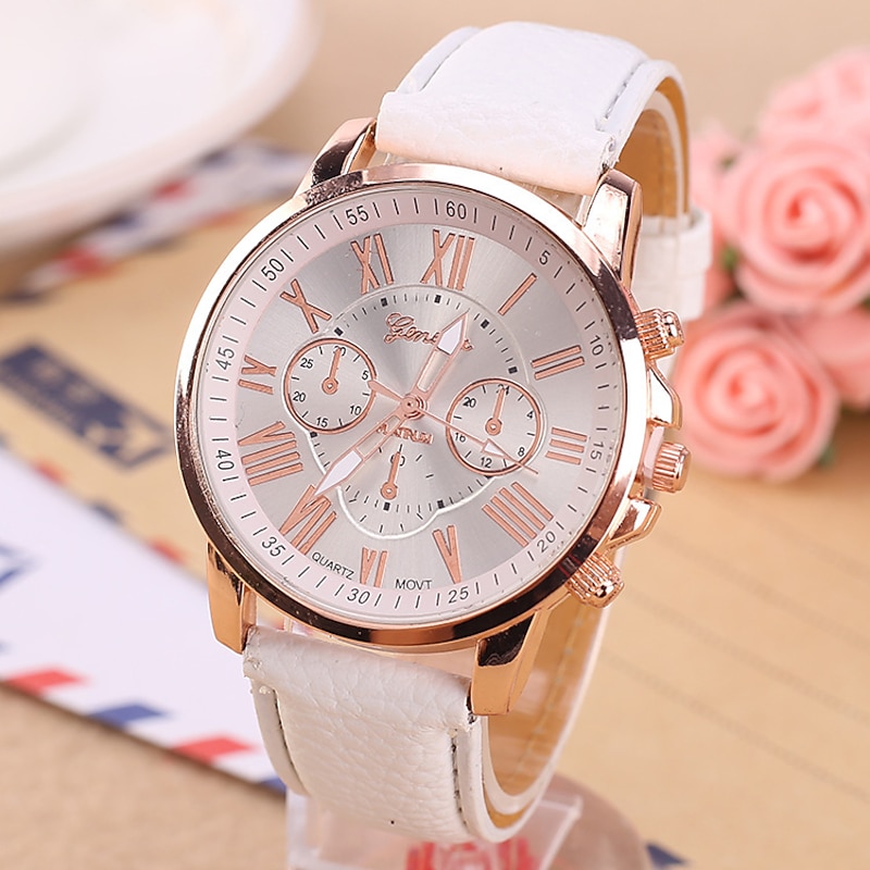 Geneva Women Quartz Watch Outdoor Casual Wristwatch Analog Waterproof Leather Strap Watch2
