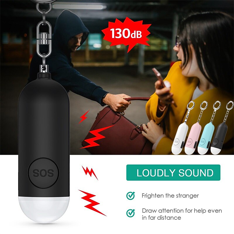 Self Defense Women Alarm 130dB Girl Security Protect Alert Personal Safety Scream Loud Keychain Emergency Alarm