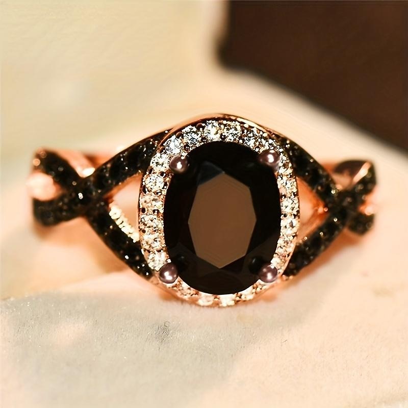 Ring Wedding Classic Black Chrome Precious Luxury Vintage 1PC Zircon2
