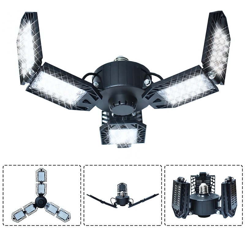 LED Garage Lights Bulb 6/8/10 Panels 200W 20000LM 6500K Led Shop Light with  Deformable Panels Basement Barn Light Garage Ceiling Lights3