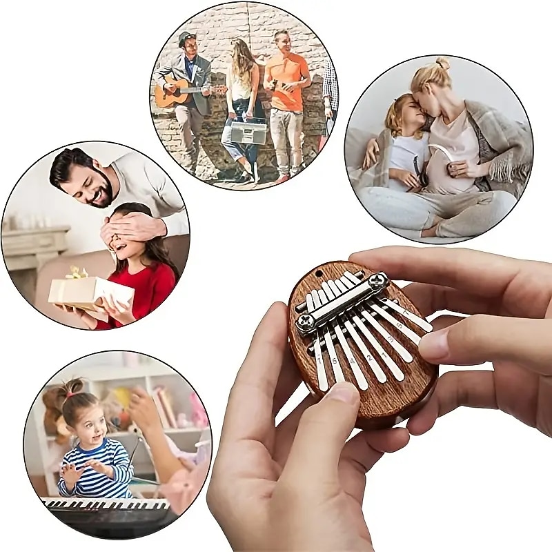 8 Key Mini Kalimba High Quality Exquisite Finger Thumb Piano Marimba Musical Good Accessory Pendant Gift4