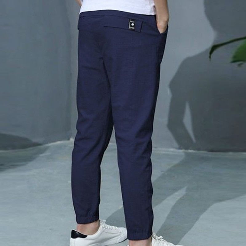 Boy Linen Pants Trousers Pocket Solid Color Breathable Comfort Pants Outdoor Cool Daily Basic Army Green Navy Blue Khaki Mid Waist4