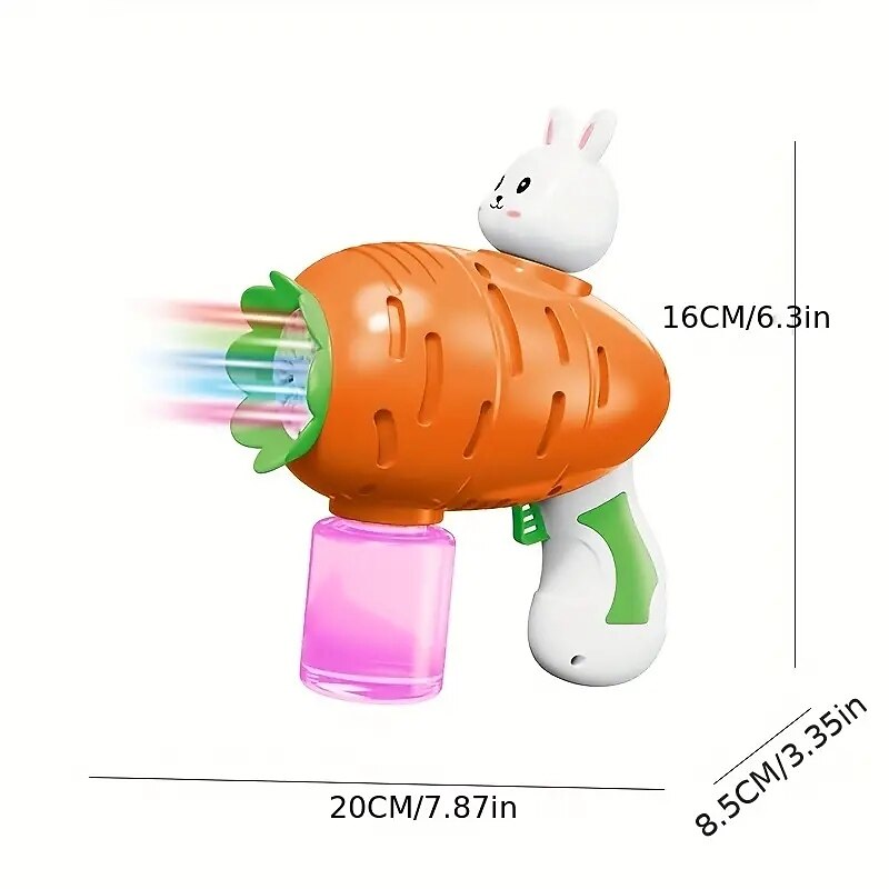 Bunny Carrot Bubbles Machine Electric Automatic Soap Rocket Rabbit Bubble Gun Kids Portable Outdoor Party Toy LED Light Blower Toys Children Gifts For Boys And Girls4