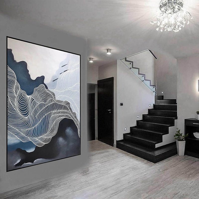 Handmade Hand Painted Oil Painting Wall Modern Abstract Painting Canvas Mountain Painting Home Decoration Decor Rolled Canvas No Frame Unstretched2