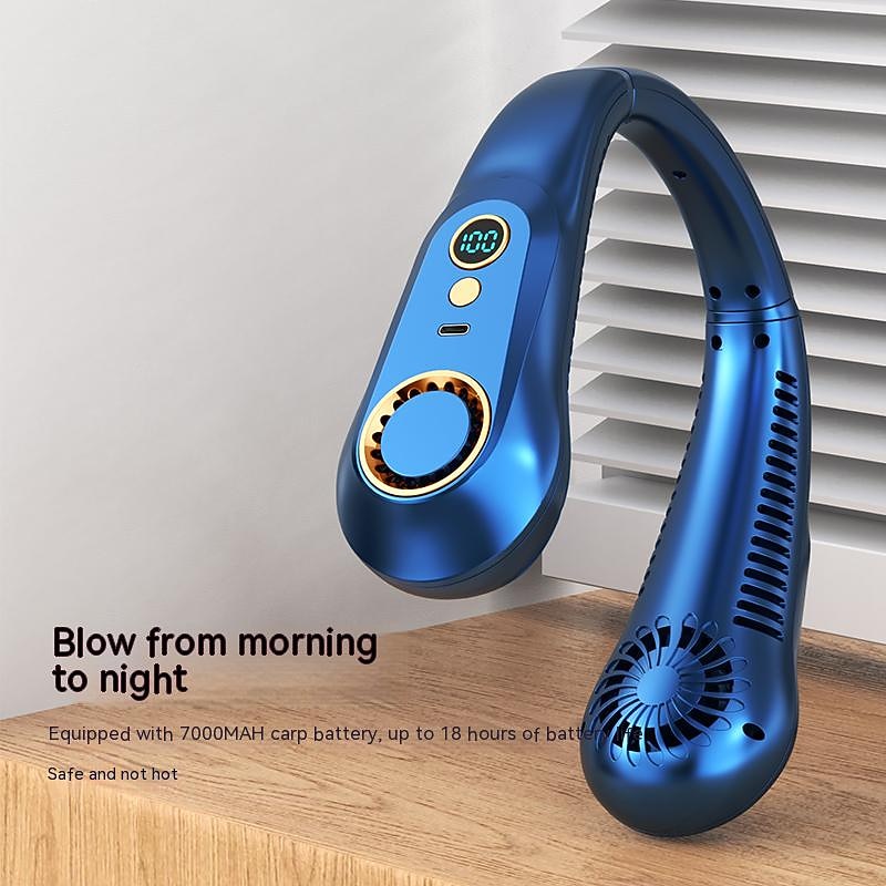 Mini Bladeless Neck Fan – USB Rechargeable Air Cooler with Digital Display, Portable Power Vent for Indoor and Outdoor Use4