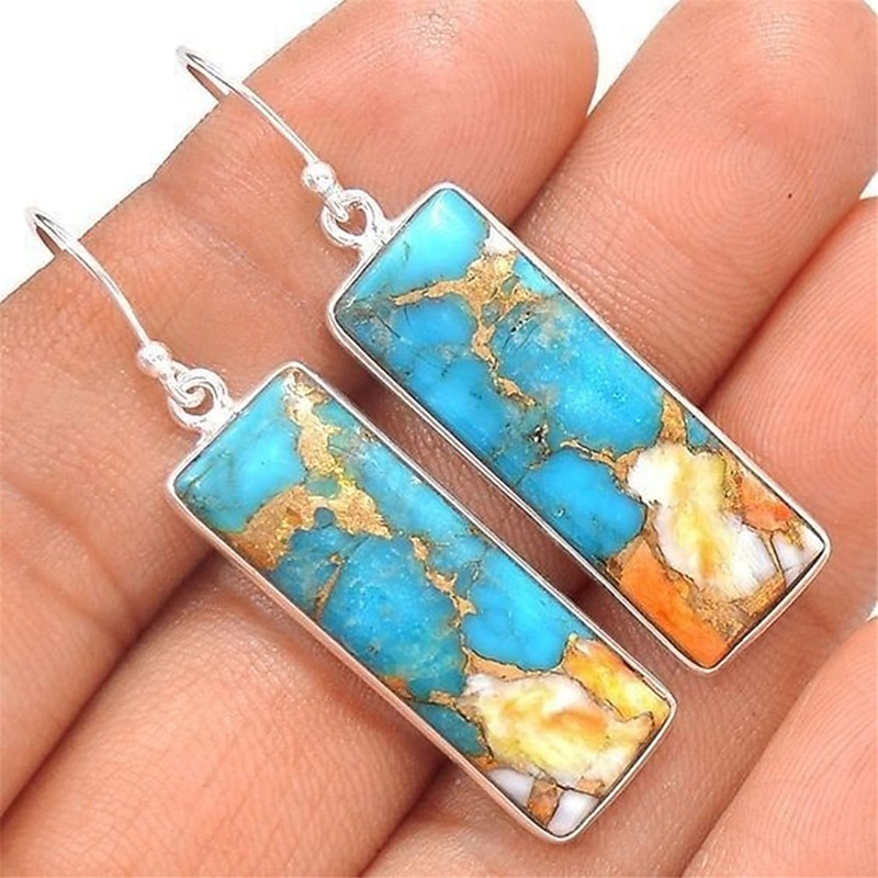 Women's Earrings Ethnic Style Outdoor Color Block Earring3