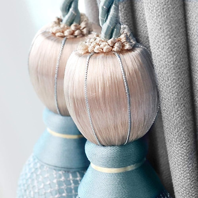 2 Pcs Rope Curtain Tassel Tie Backs Curtain Fringe Tiebacks Holdbacks Window Drapes Curtain Supplies Rope Room Accessories4