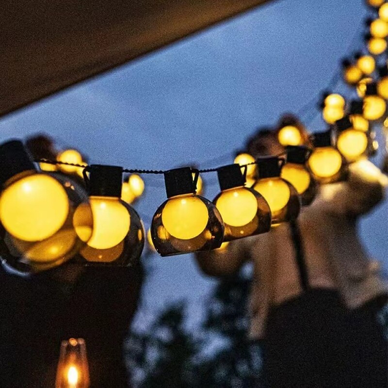Solar Bulb String Light 5M 20Bulbs 10M 40Bulbs Outdoor Camping Led Light G50 Bulb Garden Festival Patio Decoration2