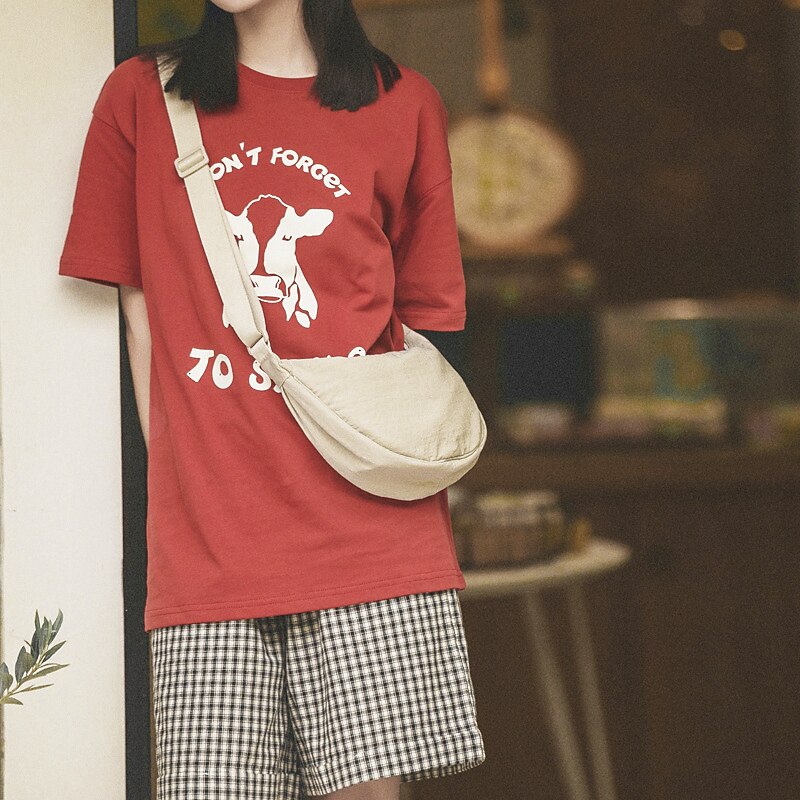 Women's Crossbody Bag Shoulder Bag Hobo Bag Nylon Daily Holiday Zipper Large Capacity Lightweight Durable Solid Color claret Lake blue Lemon Yellow3