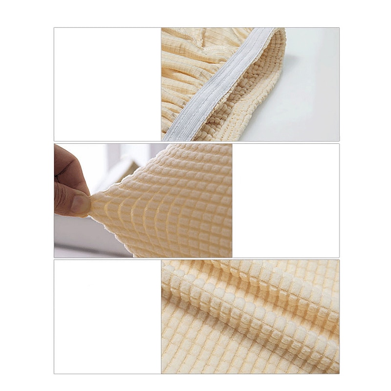 Kitchen Chair Cover Solid Color Yarn Dyed Polyester Slipcovers2