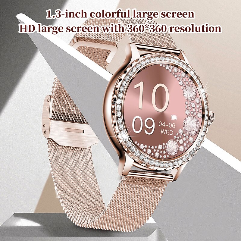 696 NX19 Smart Watch 1.3 inch Smartwatch Fitness Running Watch Bluetooth Pedometer Call Reminder Sleep Tracker Compatible with Android iOS Women Hands-Free Calls Message Reminder Custom Watch Face4