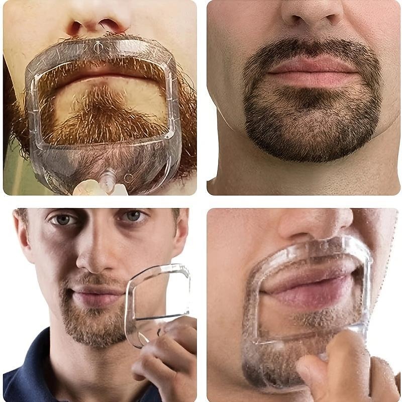 Shaving Template For Men With 5 Different Sizes, Beard Guide Shaper With Comb, Beard Shaping & Styling Template Perfect For Hairline Line-up, Edging, Stencil For Trimming, Mustache, Goatee2