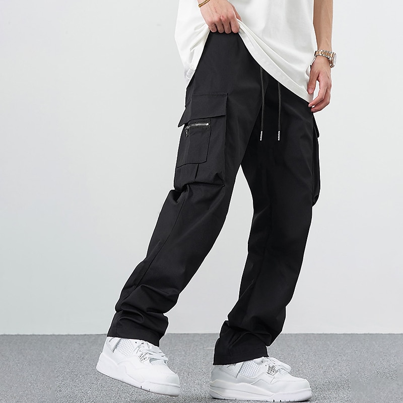 Men's Cargo Pants Cargo Trousers Zipper Pocket Plain Comfort Breathable Outdoor Daily Going out Fashion Casual Black Khaki4