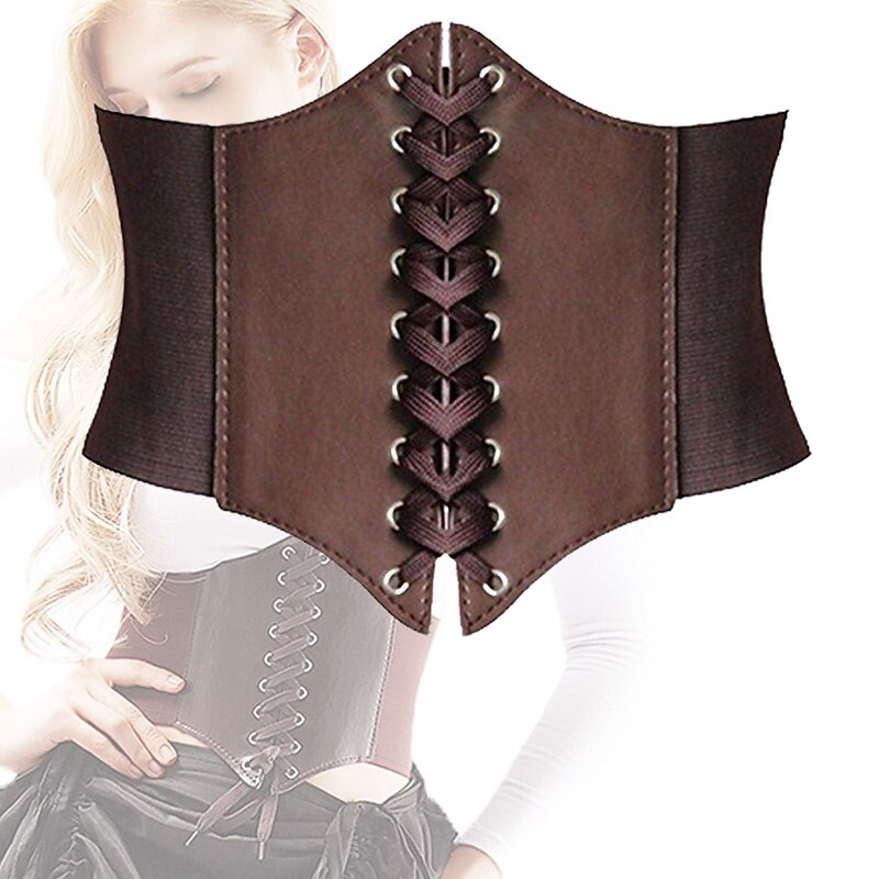 Retro Vintage Punk & Gothic Medieval Underbust Corset Viking Elven Fancy Dress Women's Celtic Pirate Fantasy Corset All Seasons
