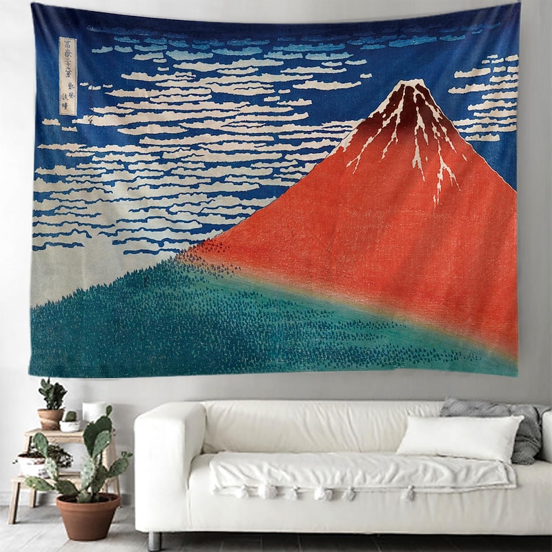 Ukiyo-e Japan Art Hanging Tapestry Architecture Wave Wall Art Large Tapestry Mural Decor Photograph Backdrop Blanket Curtain Home Bedroom Living Room Decoration 12