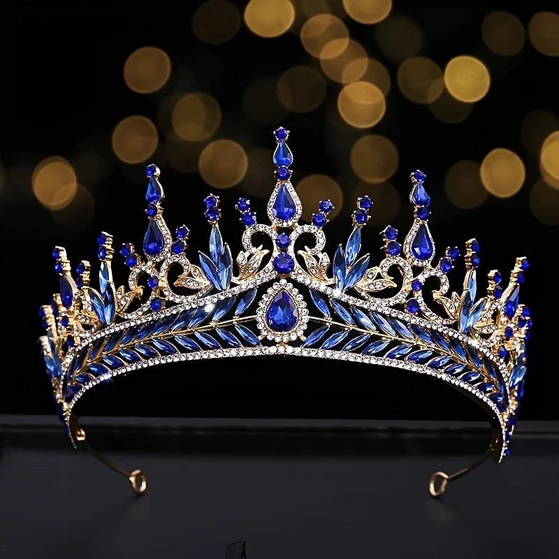 Luxury Baroque Crystal Bridal Tiaras Rhinestone Crown Bridal Diadem Wedding Hair Accessories For Women's Fashion Jewelry