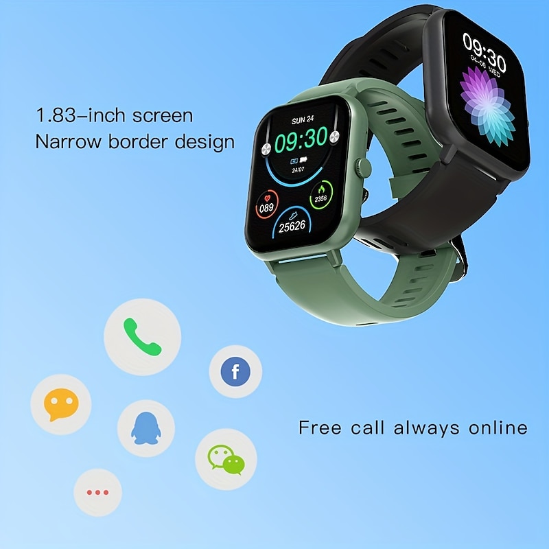 696 ZL54C Smart Watch 1.83 inch Smartwatch Fitness Running Watch Bluetooth Pedometer Call Reminder Sleep Tracker Compatible with Android iOS Women Men Hands-Free Calls Message Reminder Custom Watch3